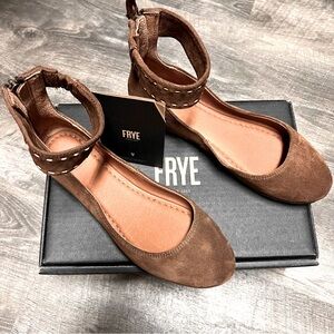 Frye Carson Ankle Suede Ballet Shoes - NEW
